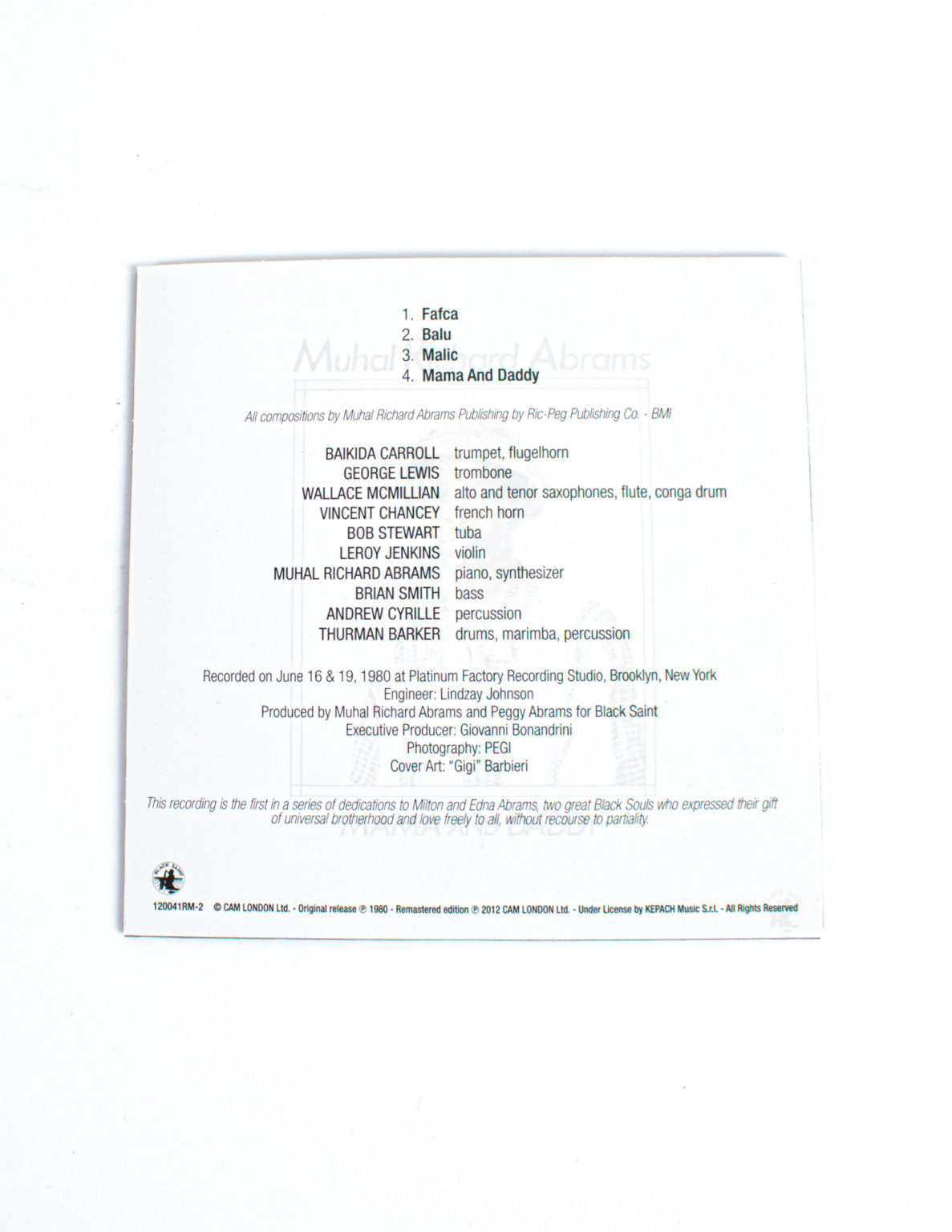 Muhal Richard Abrams 6 CD Set - Image 7