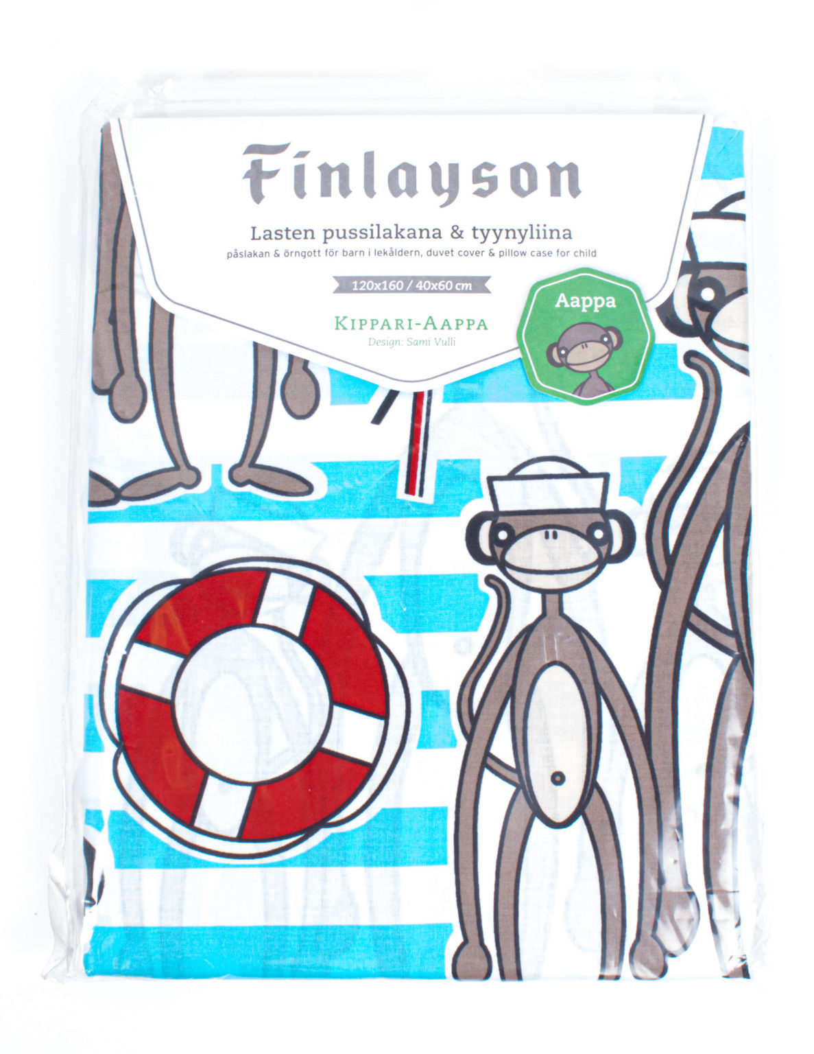 FINLAYSON Kippari - Aappa Lasten pussilakana ja tyynyliina