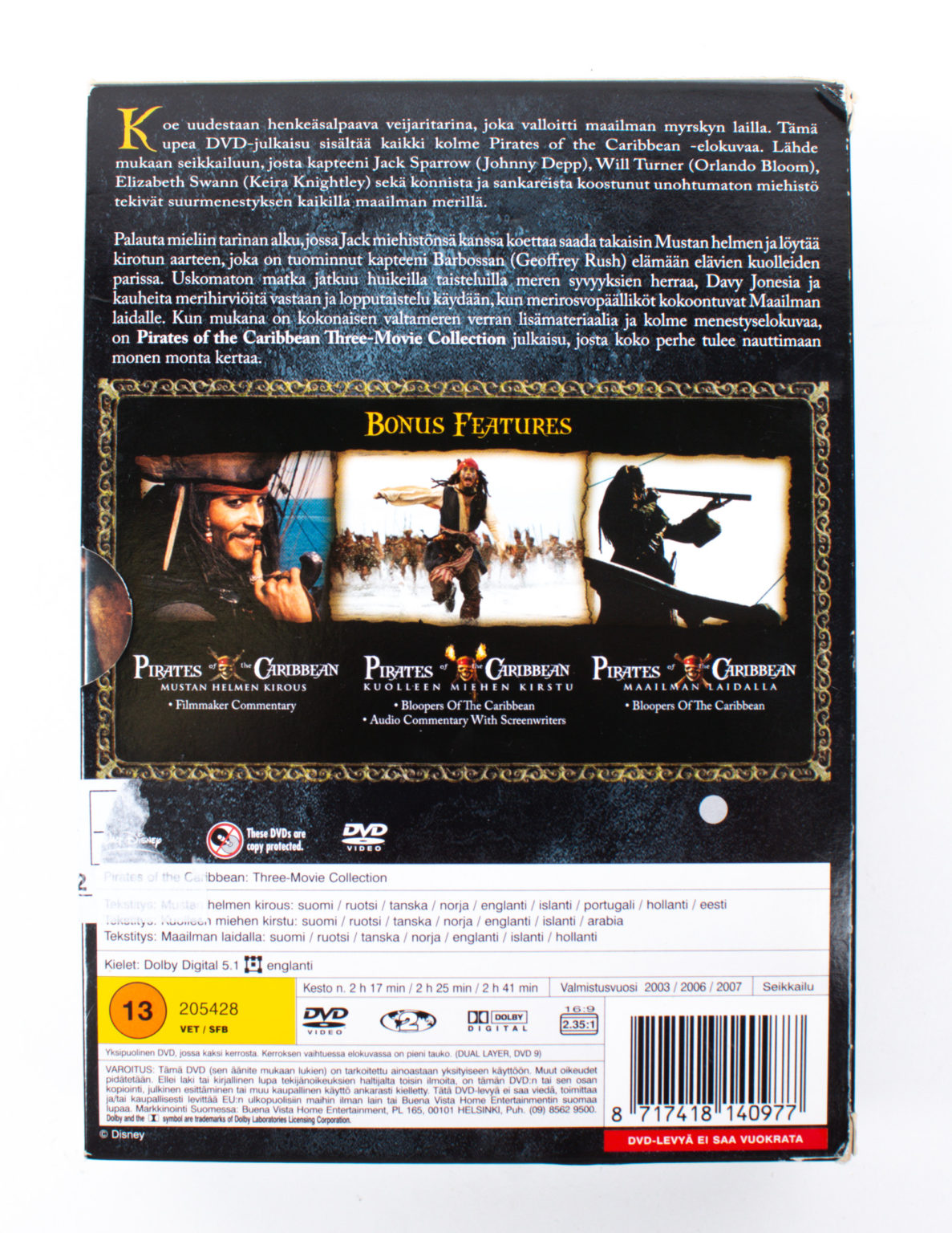 Pirates of the Caribbean, 1-3 elokuvat [DVD] - Image 2