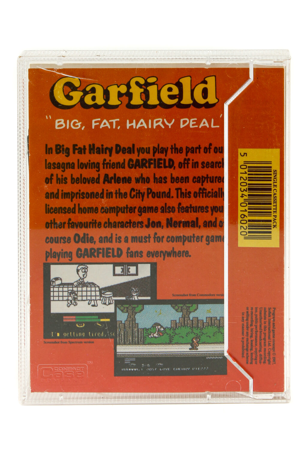 Garfield: Big Fat Hairy Deal Commodore 64 peli kasetti (1978) - Image 3