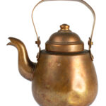 Vanha Peltiteos OY OPA Helsinki kuparipannu koristeeksi 1/4L