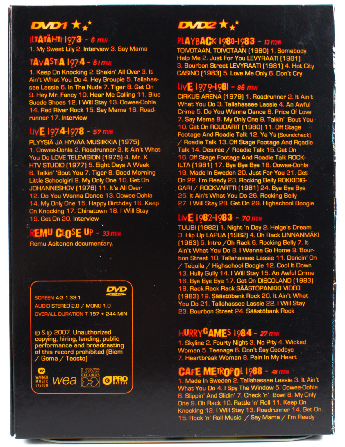 Hurriganes - Rock'n Roll All Night Long 1973-1988 [DVD] - Image 2