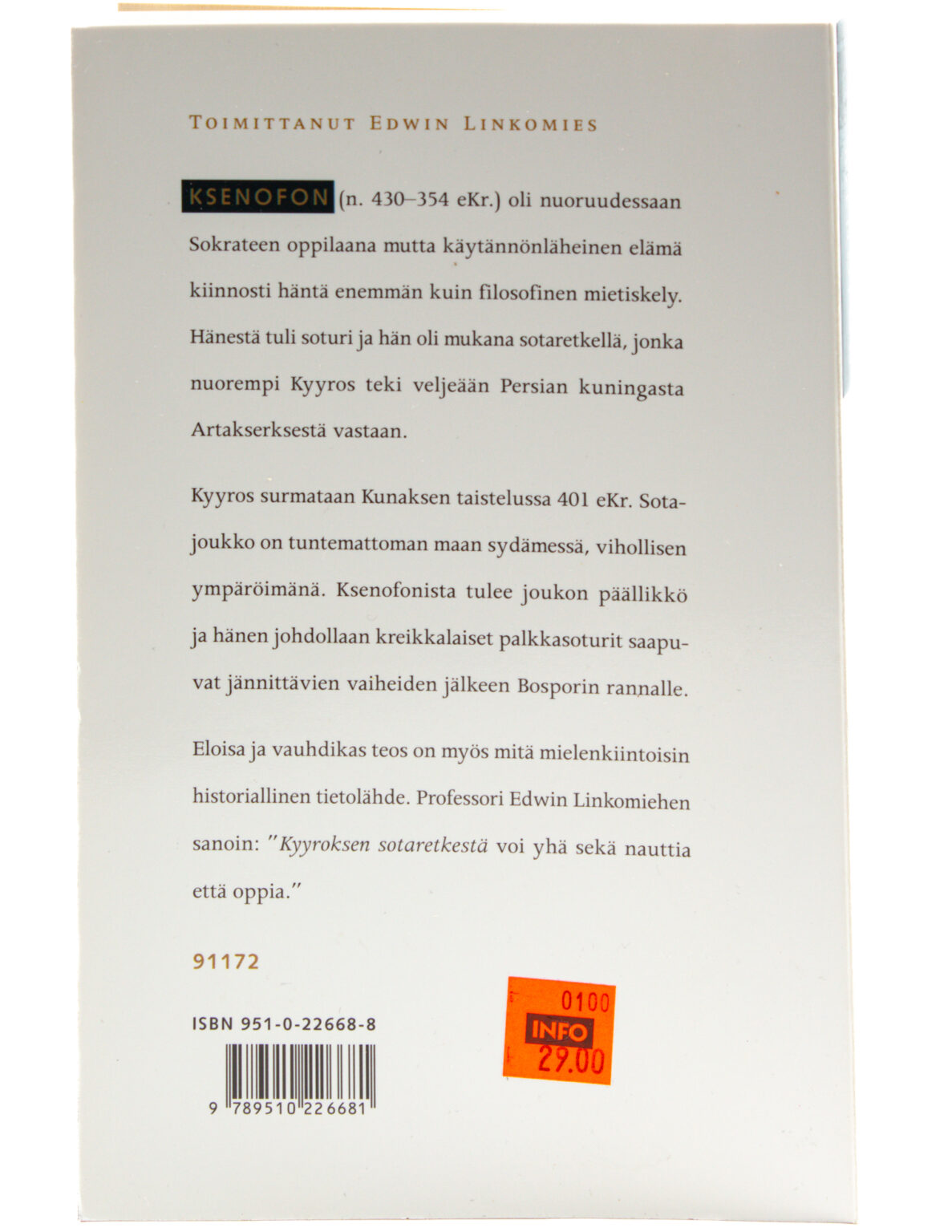Kyyroksen sotaretki - Ksenofon, J.A. Hollo, Edwin Linkomies - Image 2
