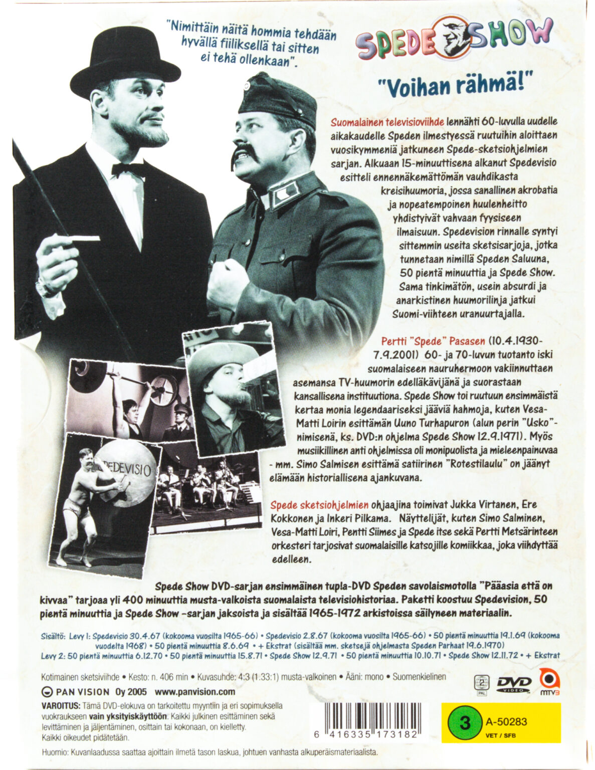 SPEDE SHOW - Pääasia että on kivvaa 1965-1972  DVD - Image 2