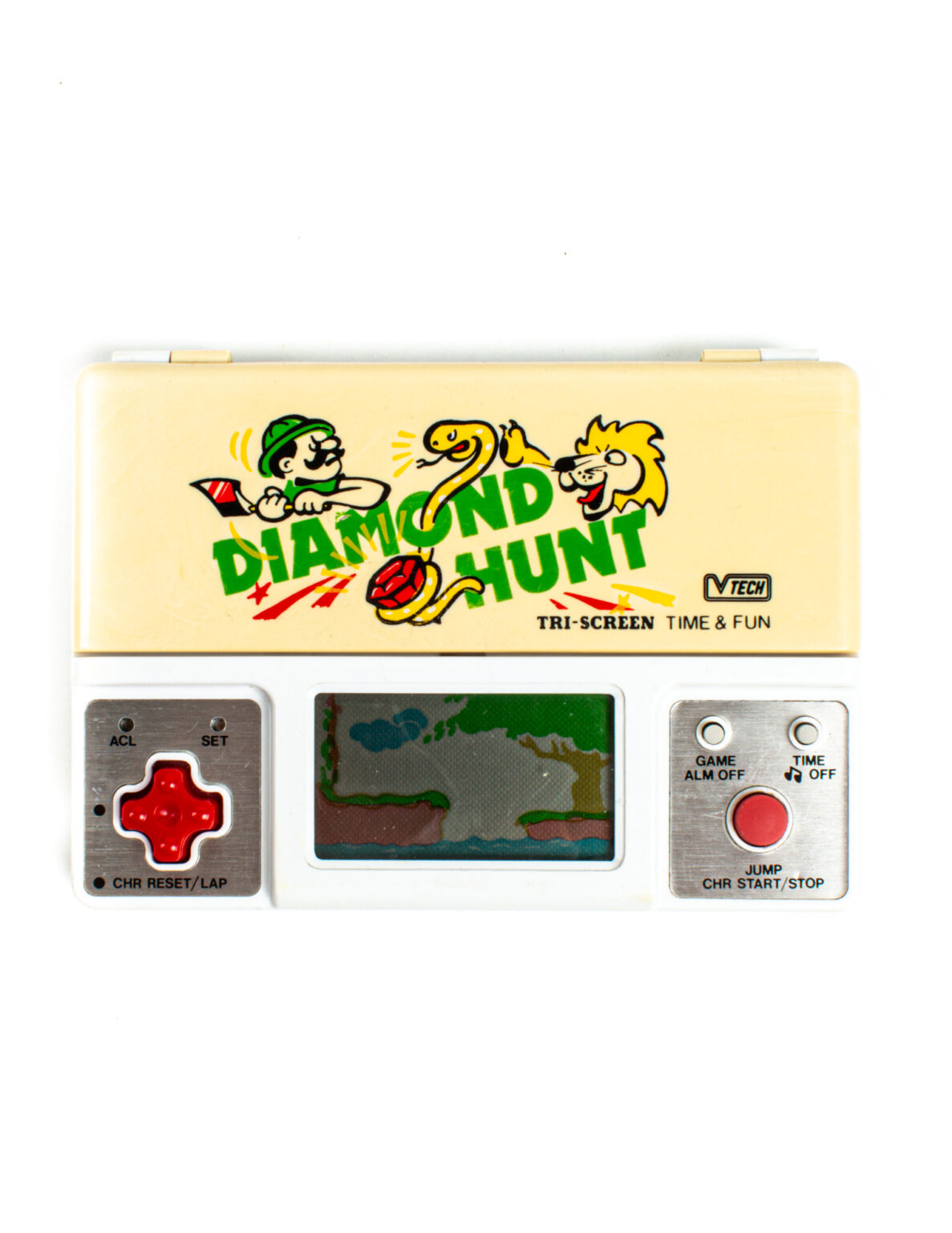 Diamond Hunt Vintage LCD käsikonsoli, Vtech Tri-Screen Time & Fun. - Image 4