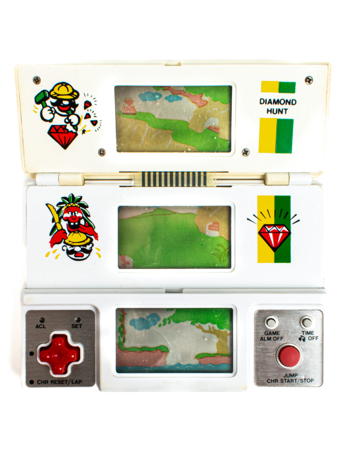 Diamond Hunt Vintage LCD käsikonsoli, Vtech Tri-Screen Time & Fun. - Image 3