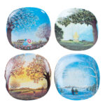 Arabia seinälautaset 4kpl, '_____tunnelmia'