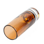 Vintage ruskea juomalasi, 15 cm.